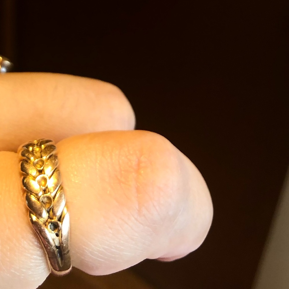 Heavy Solid 18k Braided Gold Ring - image 1